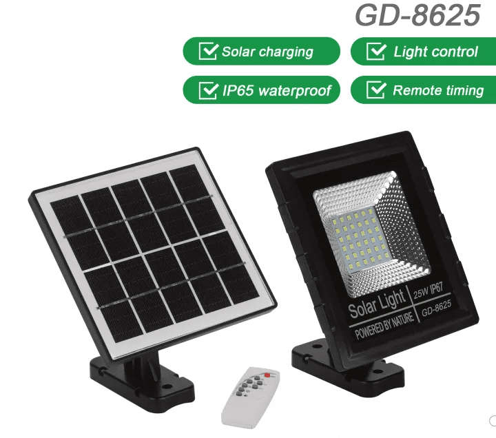 25W Outdoor Solar LED Flood Light With Remote - GD-8625 ***UNBOXED DEAL***