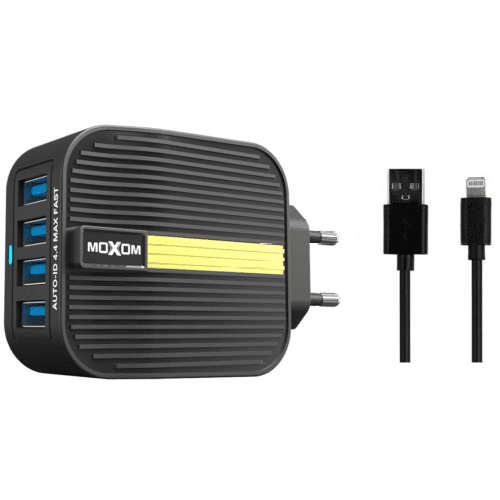 22W 4.4A 4 USB Port Fast Charging EU Adapter With Lightning Cable - MX-HC07