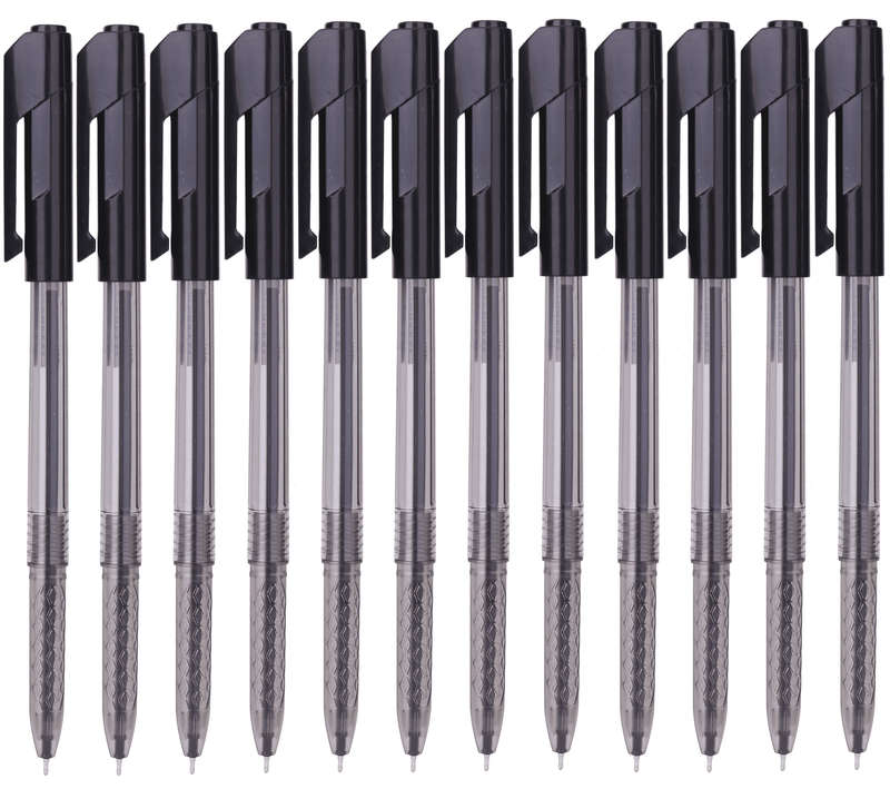 DELI Arrow Ball Point Pen 0.7mm - Black - Set of 12 - Q01020