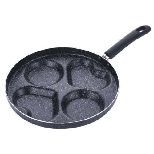 4 - Hole Egg Frying Pan With Hearts And Circles