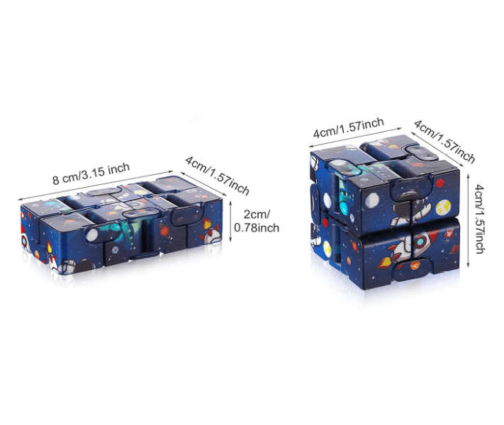 Infinity Cube Fidget Toy for Stress and Anxiety Relief - Spaceman - Purple