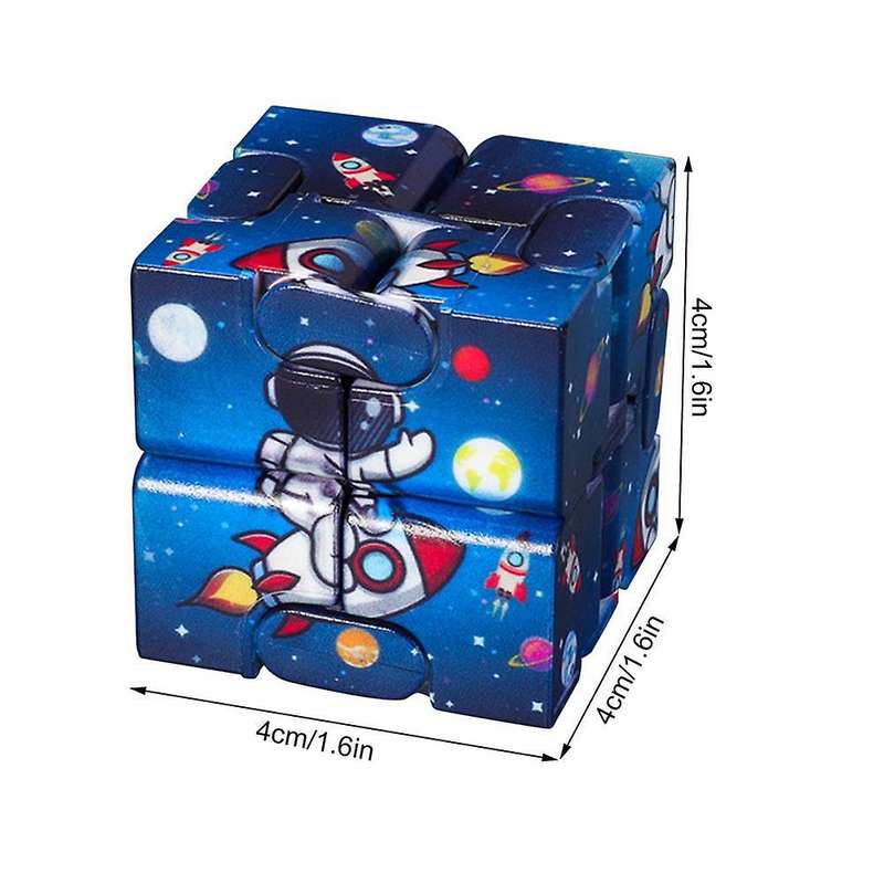 Infinity Cube Fidget Toy for Stress and Anxiety Relief - Spaceman - Purple