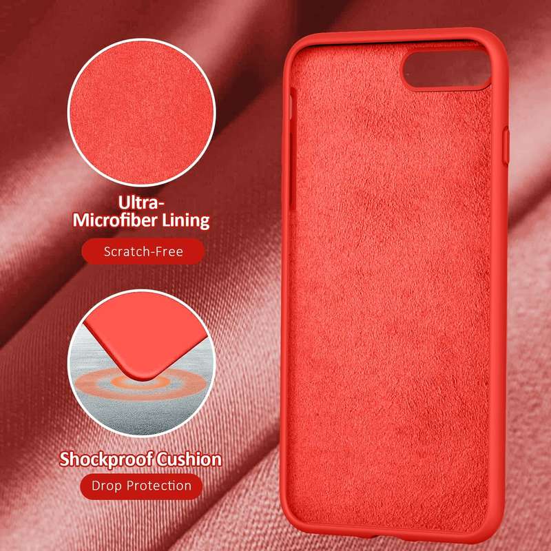 Maroon and Red Liquid Silicone Cover for iPhone 7/8 Plus - 2 Pack