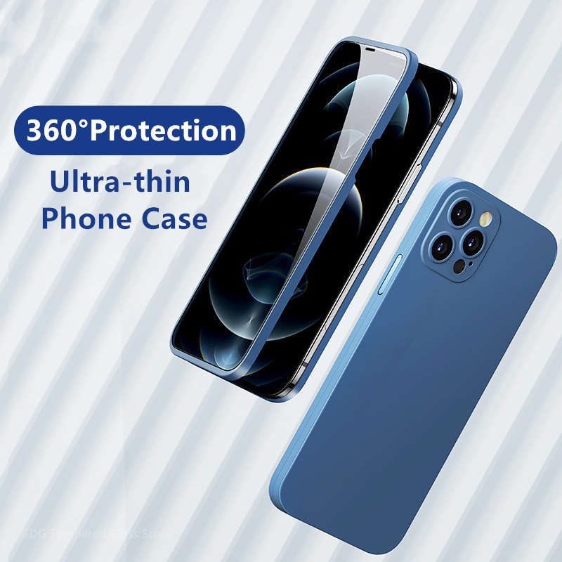Double-Sided Protective Case and Screen Protector For iPhone 13 Pro Max - Black