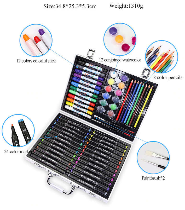 Animal Print Paint &amp; Drawing Art Case Set - 58 Pieces