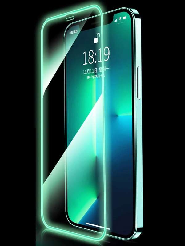 Luminous Border Glow In The Dark Screen Protector - iPhone 13 Pro Max - Yellow