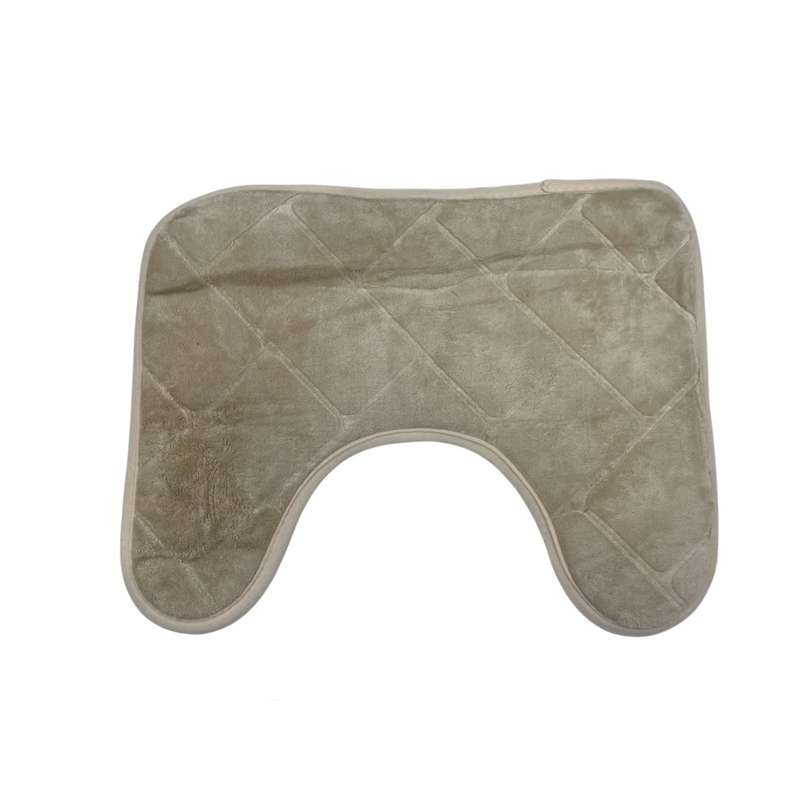 Stylish Non-Slip Comfy Bathroom Mats Set - Rectangular - 3 Piece - Cream