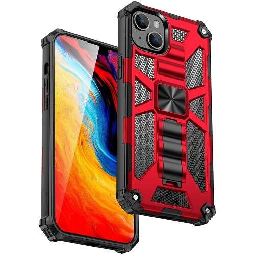 MXM Wavy Kickstand Magnetic Armour Case for Apple iPhone 14 Plus - Red