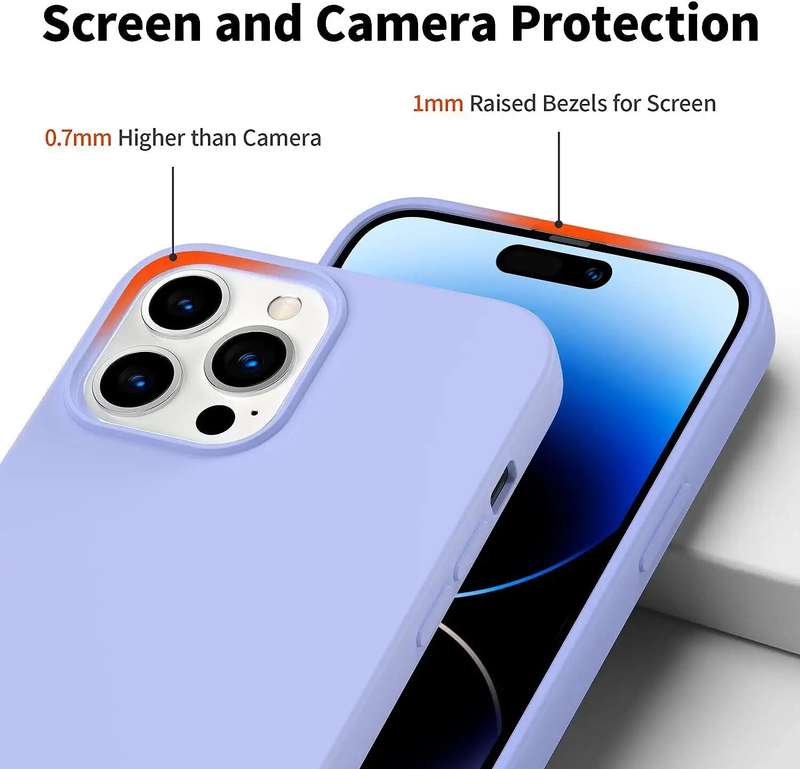 Liquid Silicone Minimalist Case for iPhone 14 Pro Max - Livid Blue