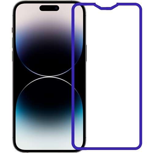Luminous Border Glow In The Dark Screen Protector - iPhone 14 Pro Max - Blue