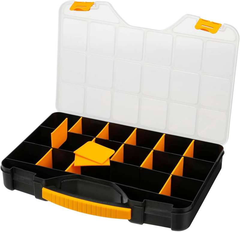 Mano 18 Inch 18 Adjustable Compartments Storage Organiser Toolbox