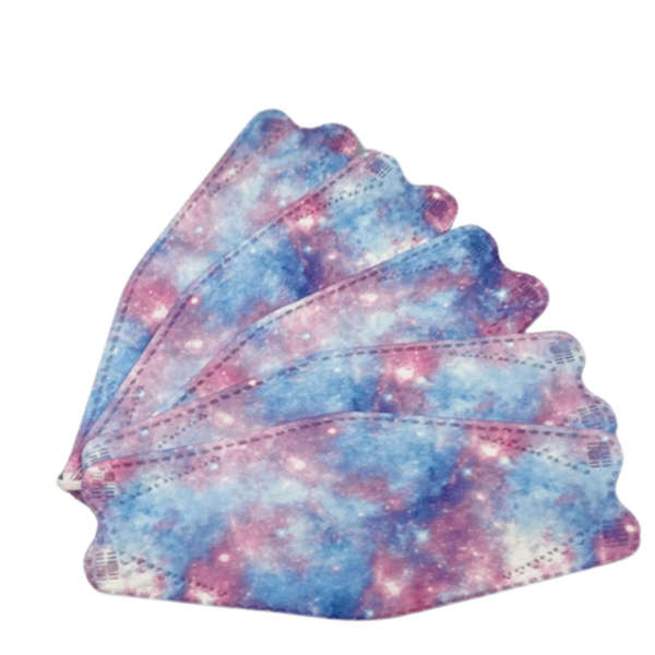 KF94 Fish Type Disposable Protective Masks - Night Sky - Blue &amp; Pink 100's