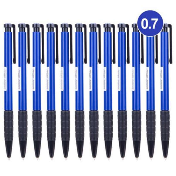 Set of 12 Deli 0.7mm Blue Ballpoint Pen - Q00330