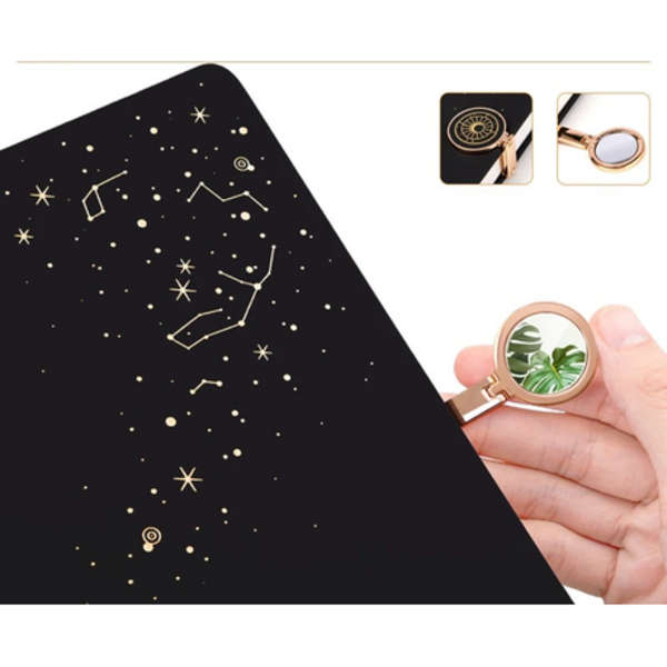 DELI In The Moon Leather Cover Notebook With Buckle - 120 Sheets - 3339