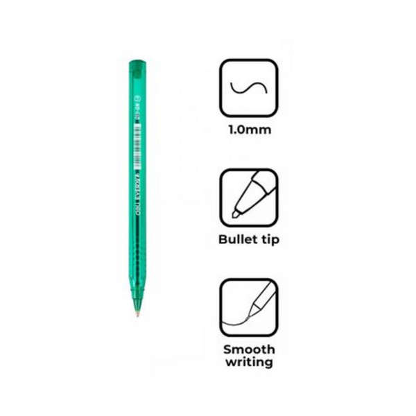 Deli Green Ball Point Fine Tip Pen Set Of 50 - Q19-GN