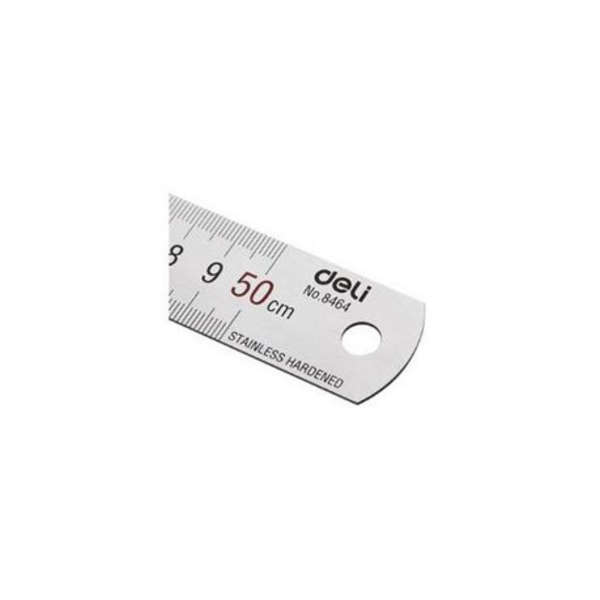 Deli 50cm Stainless Steel Ruler With Conversion table - 8464
