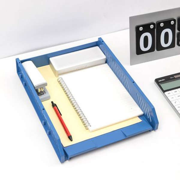 Deli 3 Tier File Tray With Removable Structure - Blue - 9209