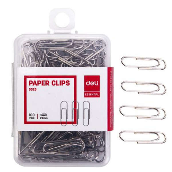 Deli Essential 400pc Silver 29mm Paper Clips - 0025