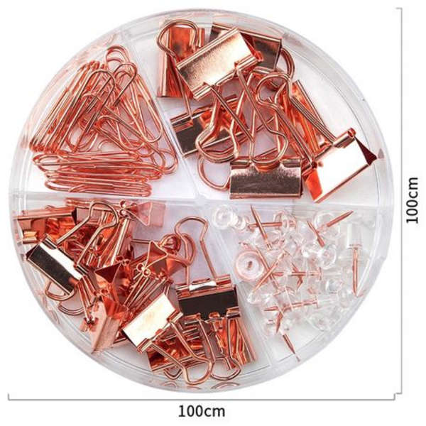Deli Transparent Desk Accessories Set With Clips and Thumb Tacks - 78553
