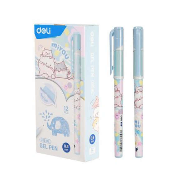Deli Gel Pen Bullet Tip - Blue - Pack Of 12 - G15-BL