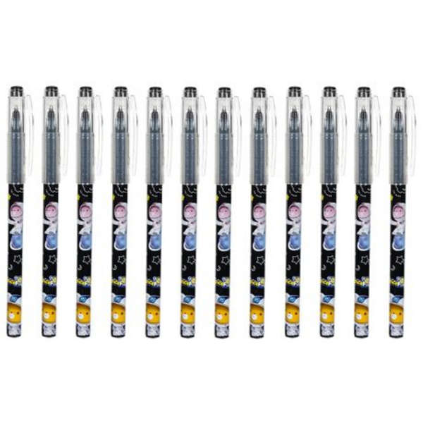 Deli 0.5mm Gel Ink bullet Tip Black pen - Set of 12 - G31-BK