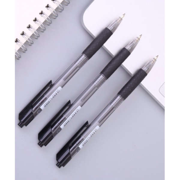 DELI Arrow Ball Point Retractable Pen 0.7mm - Black - Set of 12 - Q01920