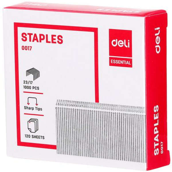 Deli Sharp Tip 120 Sheet Staples - 0017