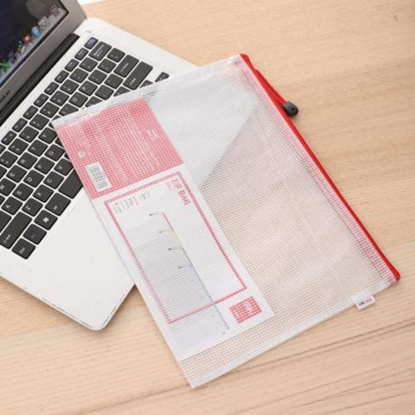 Set of 5 Deli Classic PVC A4 Zip Bag With Metal Zip - 5654