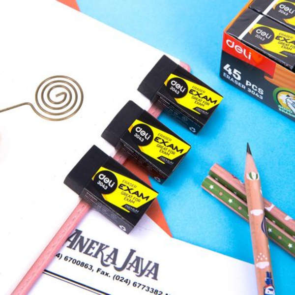 Deli Black Eraser - 3 pack - 3043