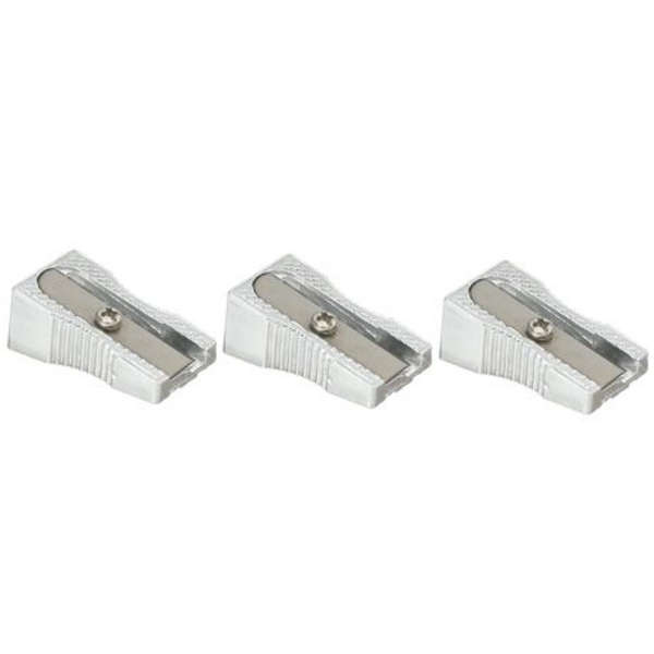 Deli Aluminum Single Hole Pencil Sharpener - 3 Pack - 39761