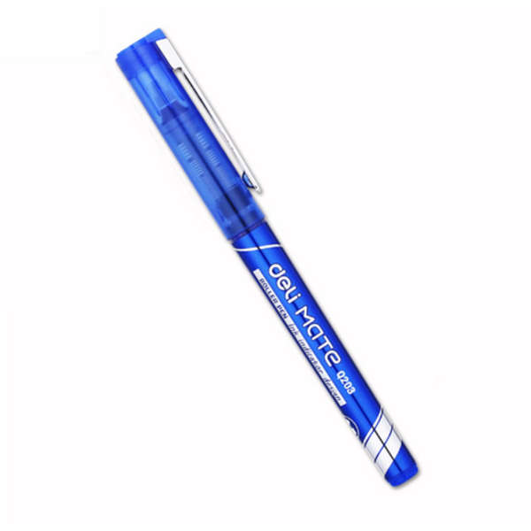 Deli Mate 0.7mm Blue Ink Rollerball Pen - Q20330 - Set of 12