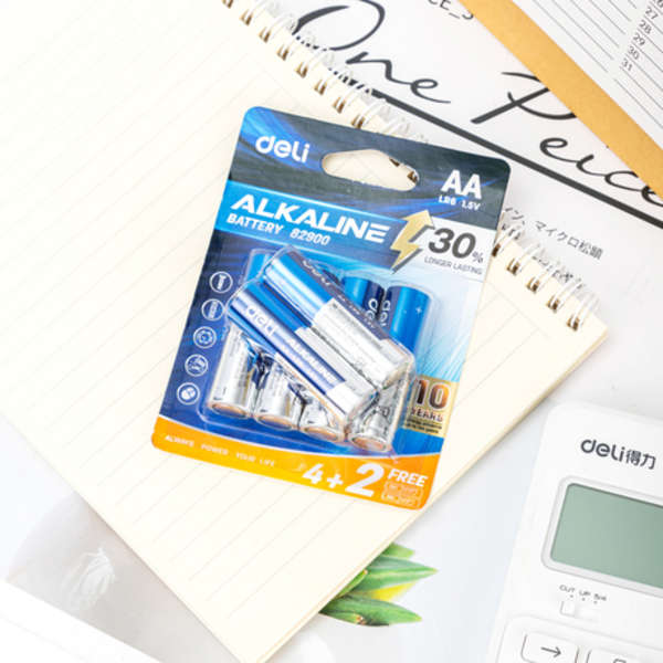 Deli Alkaline AA 1.5V Batteries - 6 Pack - 82900