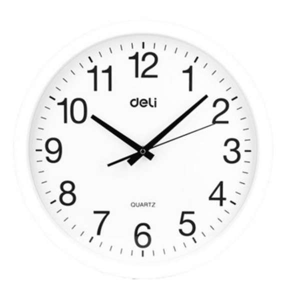 Deli Large 40cm Decorative White Analogue Wall Clock - 9006
