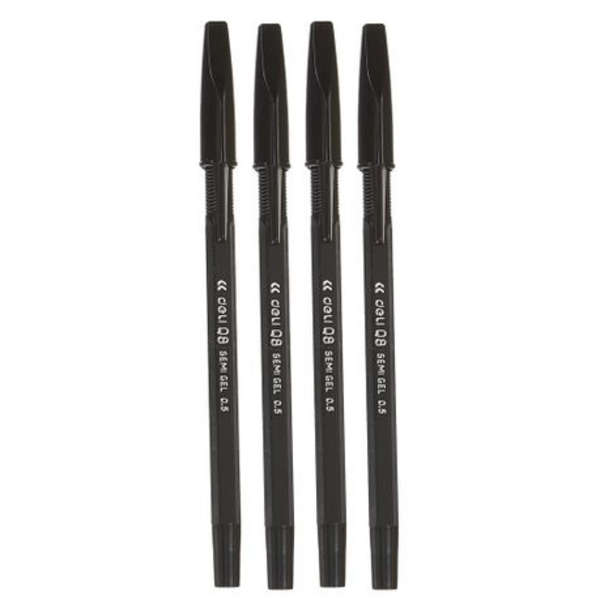Deli Think Semi Gel Pen - 4 Pack - Q8-BK