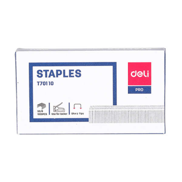 Deli 53/8 Staples For Tacker Staple Gun - Set of 1000 - T70110