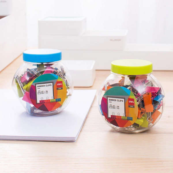 DELI Vivid Colours Binder Clips - 24 Pieces - 8560