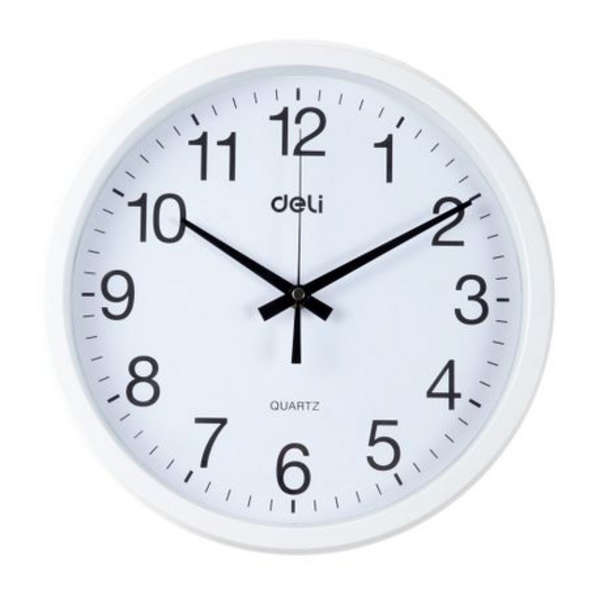 Deli Large 40cm Decorative White Analogue Wall Clock - 9006