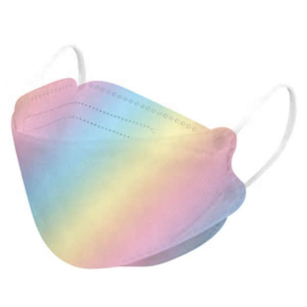 KF94 Fish Type Disposable Protective Masks - Rainbow - 20's