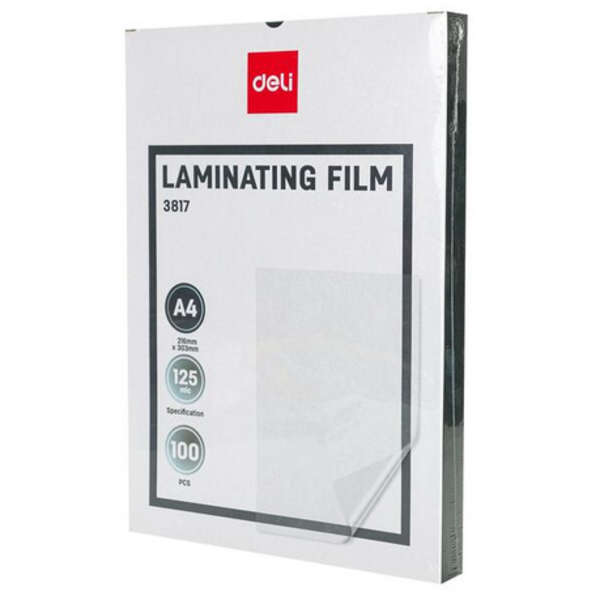 Deli A4 100 Pieces Laminating Film Pocket Pouches - 3817