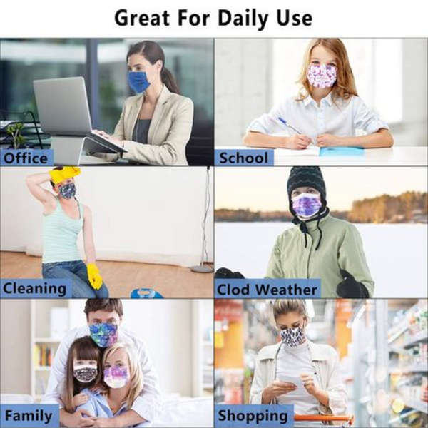 Face Mask - 3Ply Disposable Mask Bud, Ice-cream, Robot, Dog, Lips - 50's