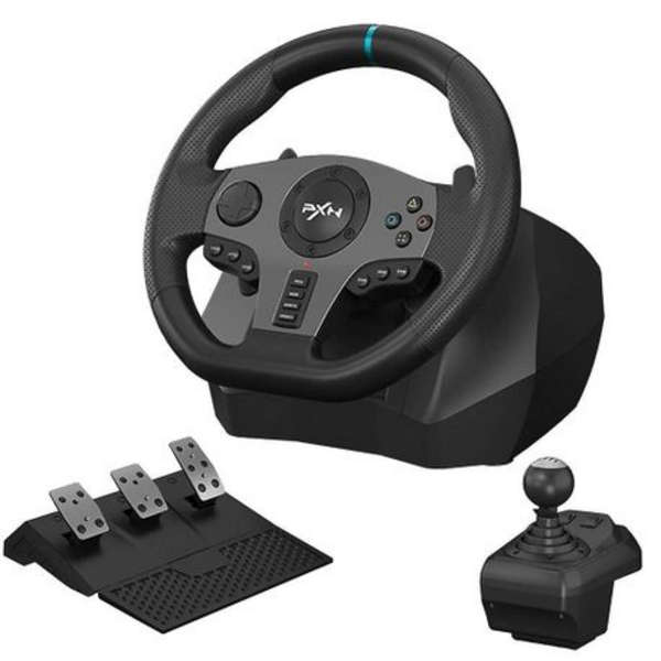 PXN Steering Wheel Racing Gaming 3 Piece Console With MXM Keyring - V9