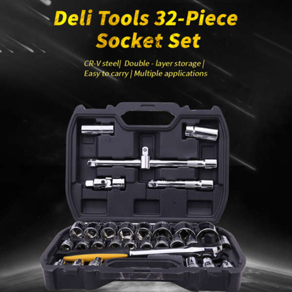 Deli 32-Piece 12.5mm Socket Set - DL1032