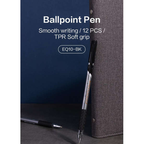 DELI Arrow Pro Ball Point Pen 0.7mm - Black - Set of 4 - Q10-BK