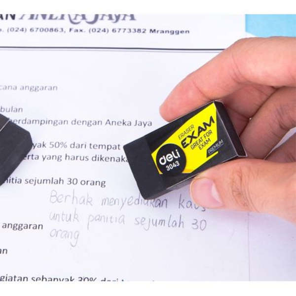 Deli Black Eraser - 3 pack - 3043