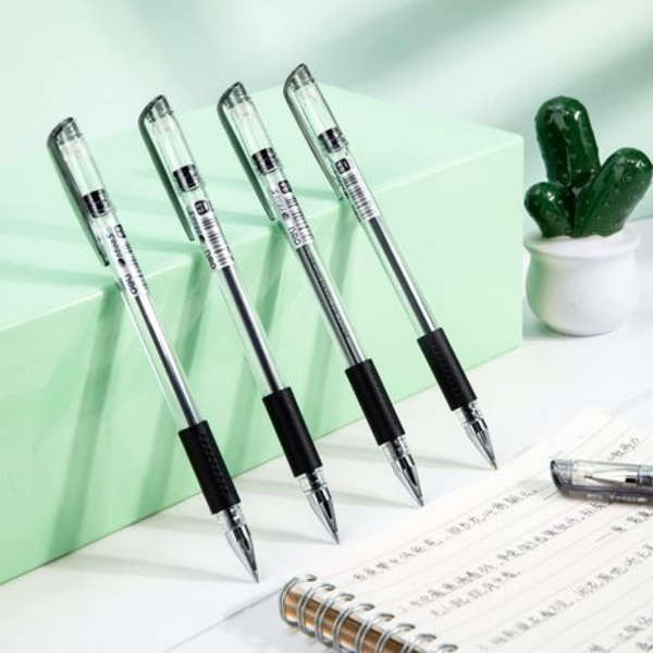 Deli Bullet Tip Black Gel Pen Pack of 12 - 6600s