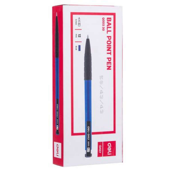 Set of 12 Deli 0.7mm Blue Ballpoint Pen - Q00330