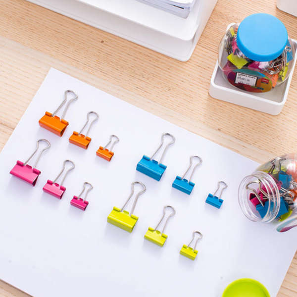 DELI Vivid Colours Binder Clips - 24 Pieces - 8560