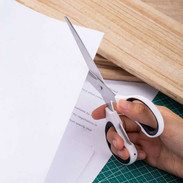 Classic Sharp Stainless Steel Symmetrical Handle Scissors - 6058 - White