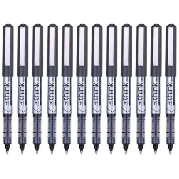 Deli Think Rollerball Pen - Set of 12 - Black - Q20020