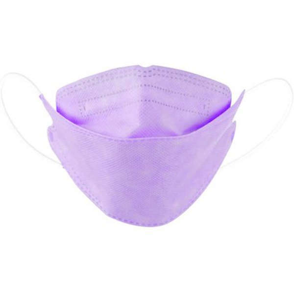 KF94 Fish Type Full Seal Disposable Protective Masks - Purple - 10's